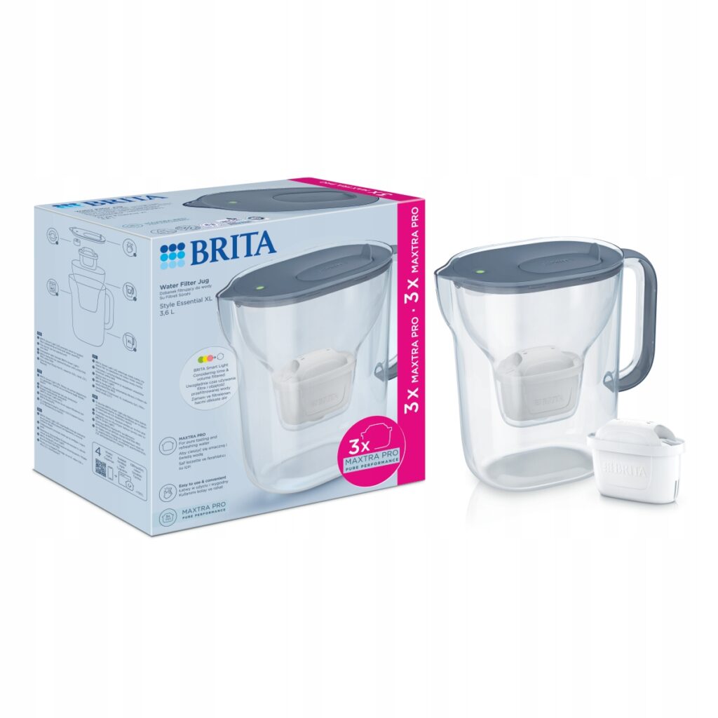 BRITA Style Essential XL LED4W e kaltër (me 3 Filtera)